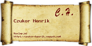 Czukor Henrik névjegykártya